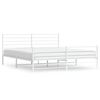 vidaXL Bedframe met hoofd- en voeteneinde metaal wit 183x213 cm
