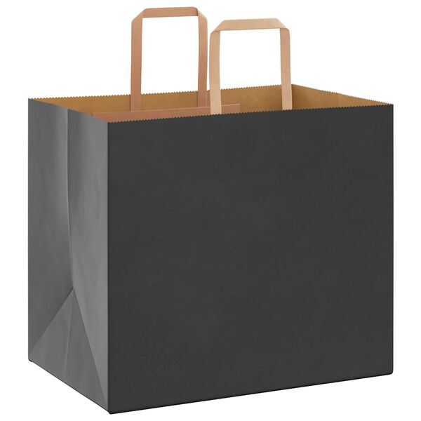 vidaXL Papieren zakken 50 st met hengsels 32x22x28 cm zwart