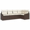 vidaXL Tuinbankenset 5 st Bruin en wit poly rattan