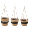vidaXL 3 st Naturel en Zwart &Oslash;26 x 19 cm 100% Zeegras