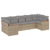 vidaXL 7-delige Loungeset met kussens poly rattan beige
