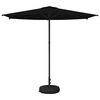 vidaXL Tuinparasol met Basis 270 x 270 cm Polyester Rechthoekig Zwart