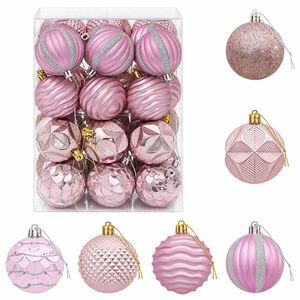 vidaXL Kerstballen set 36 st Roze 6 cm Polystyreen