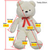 vidaXL Teddybeer 170 cm pluche wit