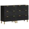 vidaXL Dressoirs 2 st 60x33x75 cm bewerkt hout zwart