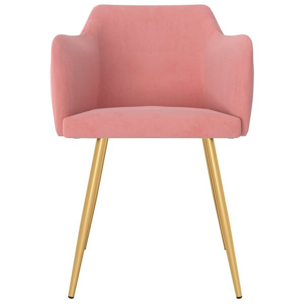 vidaXL Eetkamerstoelen 2 st fluweel roze
