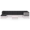 vidaXL 8-delige Loungeset met kussens massief grenenhout