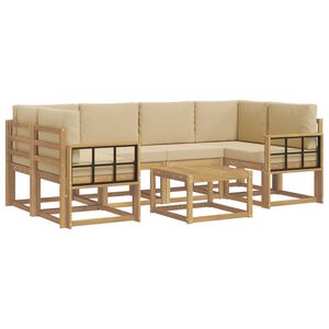 vidaXL Buiten bankenset 7 st Wit en Beige