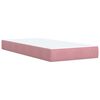 vidaXL Boxspring met matras fluweel roze 90x190 cm