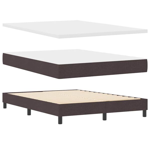 vidaXL Boxspringbed met matras Donkerbruin 140 x 190 cm Stof
