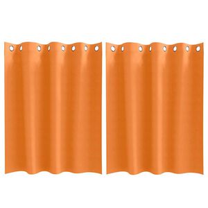 vidaXL Zwart-out Gordijnen met Ringen 2 pcs Feloranje 140 x 140 cm