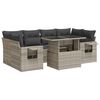 vidaXL 7-delige Loungeset met kussens poly rattan lichtgrijs