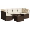 vidaXL 7-delige Loungeset met kussens poly rattan bruin