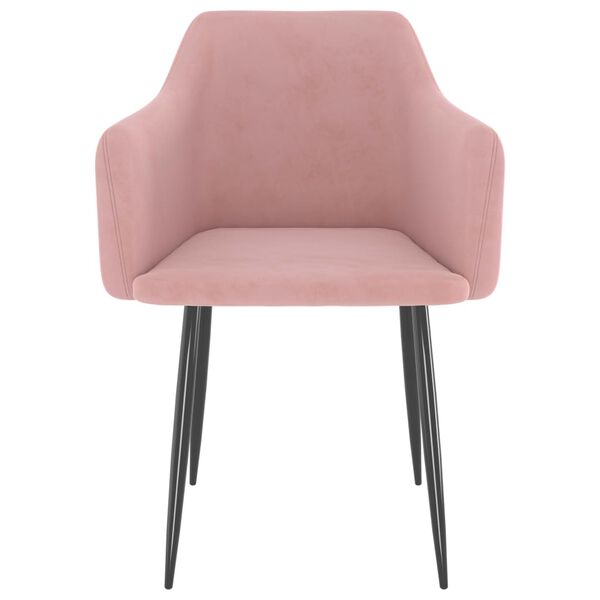vidaXL Eetkamerstoelen 2 st fluweel roze