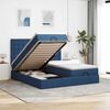 vidaXL Ottoman bed met matrassen en LED's 180x200cm stof blauw