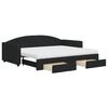 vidaXL Slaapbank met onderschuifbed en lades 90x200 cm stof zwart