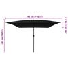 vidaXL Tuinparasol Zwart 295 x 295 x 245 cm Polyester en staal