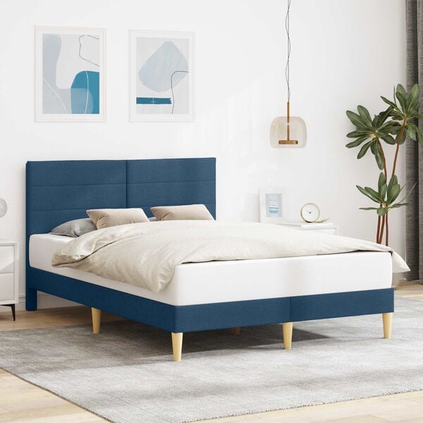 vidaXL Bedframe met hoofdeinde Blauw 160 x 200 cm Stof
