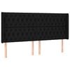 vidaXL Hoofdbord met randen 203x16x118/128 cm stof zwart