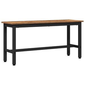 vidaXL Eetbank Oudhout 100 x 32,5 x 48,5 cm Engineered hout en staal