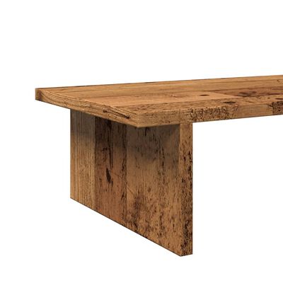 vidaXL Monitorstandaard 100x27x15 cm bewerkt hout oud houtkleurig