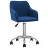 vidaXL Eetkamerstoelen 2 st draaibaar stof blauw