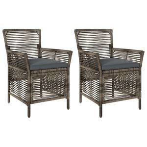 vidaXL Buitenstoel 2 st Grijs en Donkergrijs poly rattan