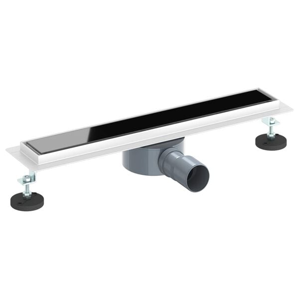 vidaXL Doucheafvoer Glasdeksel met 360&deg; Sifon Zwart 50 cm