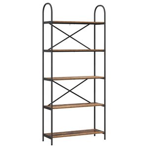 vidaXL Boekenkast 5-laags 80 x 30 x 183 cm Bewerkt hout Oudhout