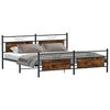 vidaXL Bedframe zonder matras metaal gerookt eikenkleurig 193x201 cm