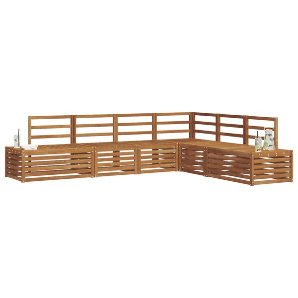 vidaXL Buiten bankenset 6 Stuk Naturel Massief Acaciahout