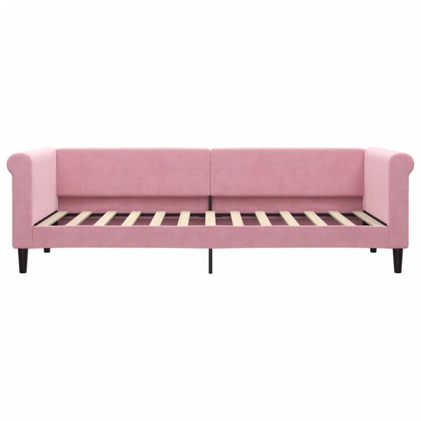 vidaXL Slaapbank met matras 80x200 cm fluweel roze