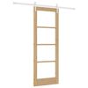 vidaXL Schuifdeur 73,5 x 198,5 cm Massief grenenhout en glas Naturel