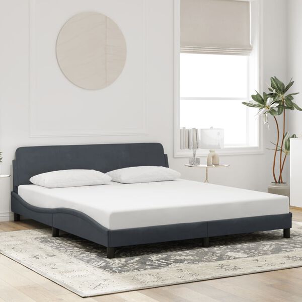 vidaXL Bedframe "Dover" 180x200 cm fluweel donkergrijs