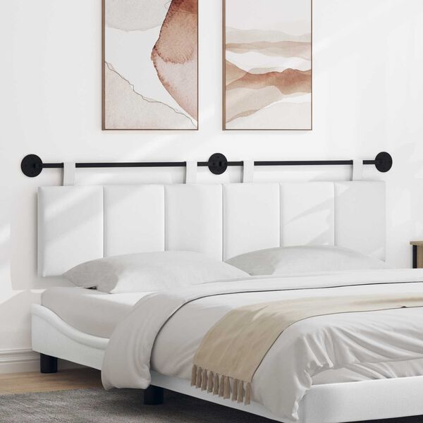 vidaXL Hangend Hoofdeinde Wandgemonteerd Wit 170 x 55 x 5 cm Stof