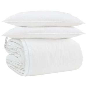 vidaXL Dekbed Set met kussen 3 pcs Wit Donsveertjes
