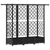 vidaXL Verhoogd Bed met Trellis en Dak Zwart 164 x 40 x 123 cm PP