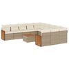 vidaXL 12-delige Loungeset met kussens poly rattan beige