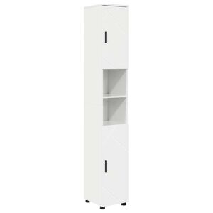 vidaXL Badkamer Kast met opslag Hoogglans wit 30 x 35 x 192 cm