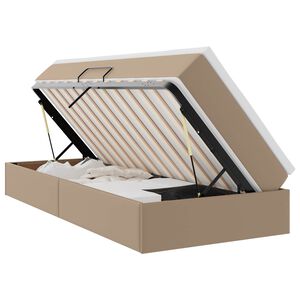vidaXL Opslag bed met matras Cappuccino 90 x 200 cm Nep Leer