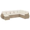 vidaXL 8-delige Loungeset met kussens poly rattan beige