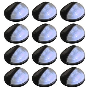vidaXL LED-wandlampen solar rond zwart 12 st