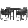 vidaXL Tuin eettafelset 5 st Zwart en Anthraciet poly rattan