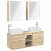 vidaXL Badkamermeubelset 5 pcs Sonoma Eiken Bewerkt hout en glas