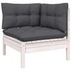 vidaXL 11-delige Loungeset met kussens massief grenenhout wit