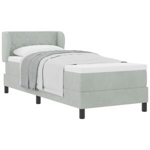 vidaXL Boxspringbed met hoofdeinde Lichtgrijs 80 x 200 cm Fluweel