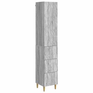 vidaXL Kastenset 2 st 33 x 34,5 x 90 cm Bewerkt hout Grijs Sonoma