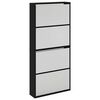 vidaXL Schoenenkast met spiegel 4-laags 63x17x134 cm zwart