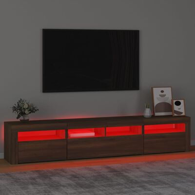 vidaXL Tv-meubel met LED-verlichting 210x35x40 cm bruin eikenkleur