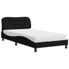 vidaXL Bed met matras "Hvar" stof zwart 100x200 cm